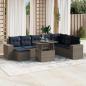 Preview: ARDEBO.de - 9-teiliges Gartensofa-Set mit Kissen, grau, Polyrattan