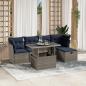 Preview: ARDEBO.de - 6-teiliges Gartensofa-Set mit Kissen, grau, Polyrattan