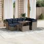Preview: ARDEBO.de - 8-teiliges Gartensofa-Set mit Kissen, grau, Polyrattan