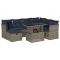 Preview: 8-teiliges Gartensofa-Set mit Kissen, grau, Polyrattan