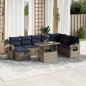 Preview: ARDEBO.de - 9-teiliges Gartensofa-Set mit Kissen, grau, Polyrattan