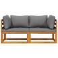 Preview: Modular-Ecksofas 2 Stk. mit Auflagen Dunkelgrau