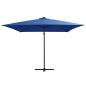 Preview: Ampelschirm mit LED-Beleuchtung Stahl-Mast 250x250 cm Azurblau
