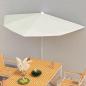 Preview: ARDEBO.de - Halb-Sonnenschirm mit Mast 180x90 cm Sandfarbe