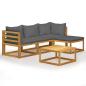 Preview: 5-tlg. Garten-Lounge-Set mit Auflagen Massivholz Akazie
