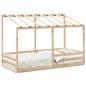 Preview: Kinderbett mit Dach 80x200 cm Massivholz Kiefer