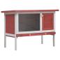 Preview: ARDEBO.de - Kaninchenstall 1 Ebene Rot Holz
