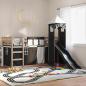 Preview: ARDEBO.de - Etagenbett mit Rutsche und Gardinen Weiß und Schwarz 80x200 cm