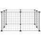 Preview: 8-Panel-Haustierkäfig Schwarz 70x70x35 cm Stahl
