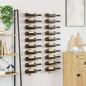 Preview: Wand-Weinregale f?r 10 Flaschen 2 Stk. Golden Metall