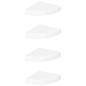 Preview: Schwebende Eckregale 4 Stk. Hochglanz-Wei? 25x25x3,8 cm MDF