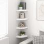 Preview: Schwebende Eckregale 4 Stk. Hochglanz-Wei? 25x25x3,8 cm MDF