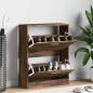 Preview: ARDEBO.de - Schuhschrank Räuchereiche 63x24x81 cm Holzwerkstoff