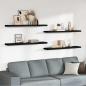 Preview: ARDEBO.de - Schweberegale 4 Stk. Schwarz 120x23,5x3,8 cm MDF
