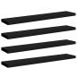 Preview: Schweberegale 4 Stk. Schwarz 120x23,5x3,8 cm MDF
