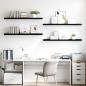 Preview: Schweberegale 4 Stk. Schwarz 120x23,5x3,8 cm MDF