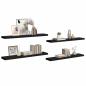 Preview: Schweberegale 4 Stk. Schwarz 120x23,5x3,8 cm MDF