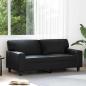 Preview: ARDEBO.de - 2-Sitzer-Sofa Schwarz 140 cm Kunstleder