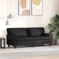 Preview: 2-Sitzer-Sofa Schwarz 140 cm Kunstleder