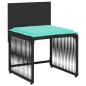 Preview: 7-teiliges Garten-Essset mit Kissen Schwarz Polyrattan
