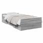 Preview: Bettgestell mit Stauraum Grau Sonoma 80 x 200 cm Holzwerkstoff