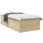 Preview: Bodenbettgestell Sonoma-Eiche 80 x 200 cm Holzwerkstoff