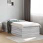 Preview: ARDEBO.de - Bodenbettgestell Grau Sonoma 80 x 200 cm Holzwerkstoff