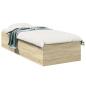 Preview: Bodenbettgestell Sonoma-Eiche 80 x 200 cm Holzwerkstoff
