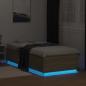 Preview: Bettgestell mit LED Sonoma-Eiche 80 x 200 cm Holzwerkstoff