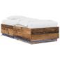 Preview: Bettgestell mit LED Altholz 80 x 200 cm Holzwerkstoff