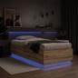 Preview: Bettgestell mit LED Kunsthandwerk Eiche 80 x 200 cm