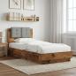 Preview: ARDEBO.de - Bettgestell mit Kopfteil Altholz 80 x 200 cm Holzwerkstoff