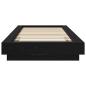Preview: Bettgestell mit LED Schwarze Eiche 80 x 200 cm Holzwerkstoff