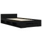 Preview: Bettgestell mit Stauraum mit Regal Schwarze Eiche 80 x 200 cm