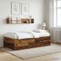 Preview: ARDEBO.de - Bettgestell mit Stauraum Altholz 80 x 200 cm Holzwerkstoff