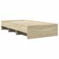 Preview: Bettrahmen mit Regal Sonoma-Eiche 80 x 200 cm Holzwerkstoff