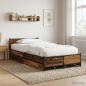 Preview: ARDEBO.de - Bettgestell mit Kopfteil Altholz 80 x 200 cm Holzwerkstoff
