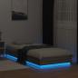 Preview: Bettgestell mit LED Grau Sonoma 80 x 200 cm Holzwerkstoff