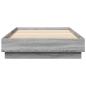 Preview: Bettgestell mit LED Grau Sonoma 80 x 200 cm Holzwerkstoff