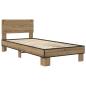 Preview: Bettgestell mit Kopfteil Artisan-Eiche 80 x 200 cm