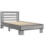 Preview: Bettgestell mit Kopfteil Grau Sonoma 80 x 200 cm Holzwerkstoff