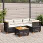 Preview: ARDEBO.de - 5-tlg. Garten-Sofagarnitur mit Kissen Schwarz Poly Rattan