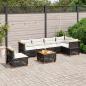 Preview: ARDEBO.de - 7-tlg. Garten-Sofagarnitur mit Kissen Schwarz Poly Rattan