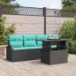 Preview: ARDEBO.de - Gartensofa-set 5 stk. Schwarz Poly Rattan