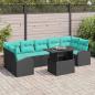 Preview: ARDEBO.de - Gartensofa-set 8 stk. Schwarz Poly Rattan