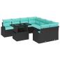 Preview: Garten-Sofa-Set 9 stk. Schwarz Poly Rattan