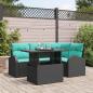 Preview: ARDEBO.de - Gartensofa-set 5 stk. 4-Sitzanzahl Schwarz Poly Rattan