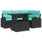 Preview: Gartensofa-set 5 stk. 4-Sitzanzahl Schwarz Poly Rattan