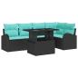 Preview: Gartensofa-set 6 stk. 5-Sitzanzahl Schwarz Poly Rattan