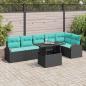 Preview: ARDEBO.de - Gartensofa-set 7 Stk. Schwarz Poly Rattan